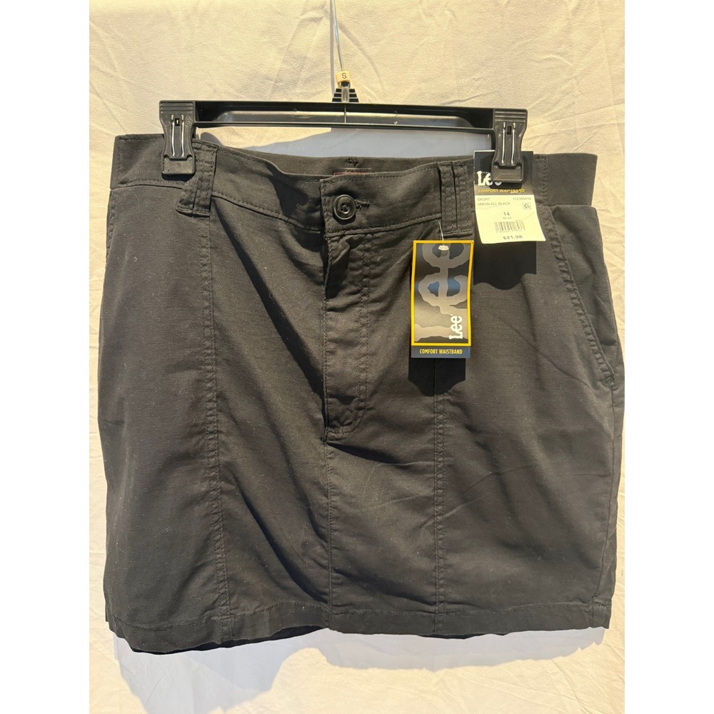 Lee Comfort Waistband Black Skort Union All Size 14 New With Tags
